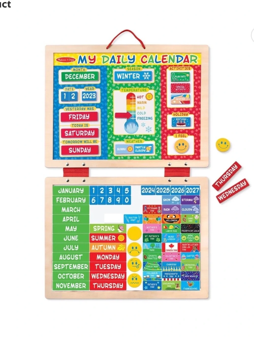 NEW - Melissa & Doug My Magnetic Daily Calendar - Dates Seasons Holidays & More